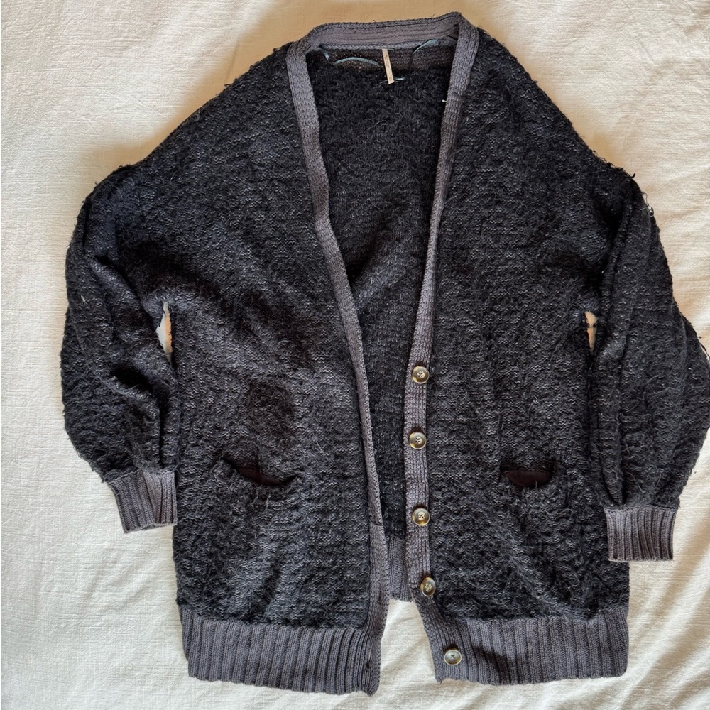 Free People oversized black Cardigan